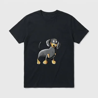 Happy Dackel I Dachshund T-Shirt – Klassisches T-Shirt in Schwarz