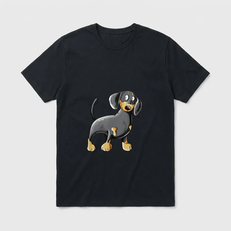 Happy Dackel I Dachshund T-Shirt – Klassisches T-Shirt in Schwarz