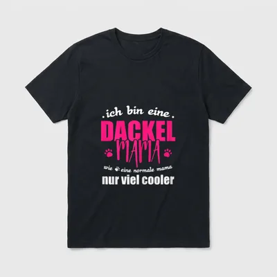 Coole Dackel Mama Rauhaardackel T-Shirt – Klassisches T-Shirt in Schwarz