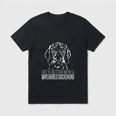 Proud Wirehaired Dackel Life T-Shirt – Klassisches T-Shirt in Schwarz