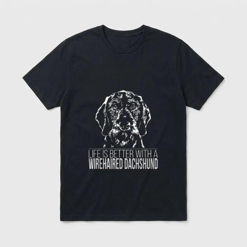 Proud Wirehaired Dackel Life T-Shirt – Klassisches T-Shirt in Schwarz