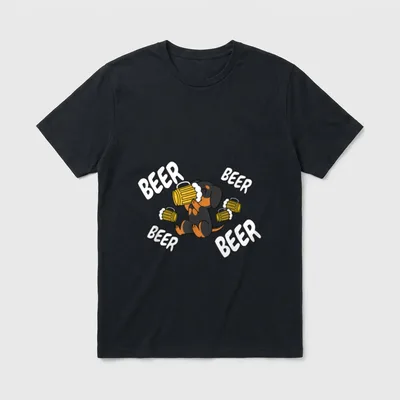 Bier Dackel Hund T-Shirt – Klassisches T-Shirt in Schwarz