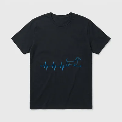 Tier Hunde Herzschlag Dackel T-Shirt – Klassisches T-Shirt in Schwarz
