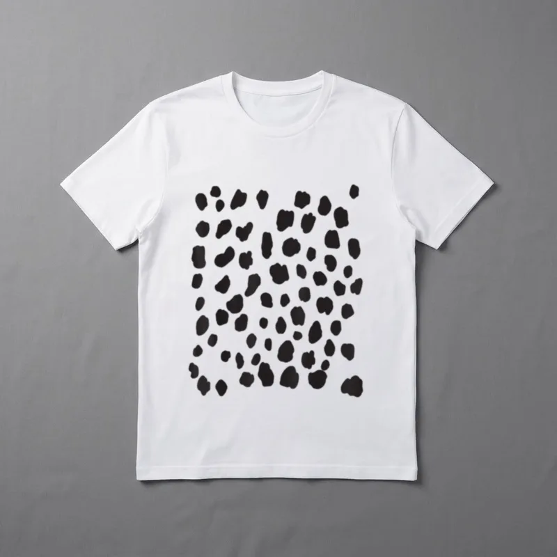 Fasching & Karneval Dalmatiner T-Shirt – Graues Shirt mit schwarzen Dalmatiner-Flecken – Klassisches T-Shirt in Schwarz