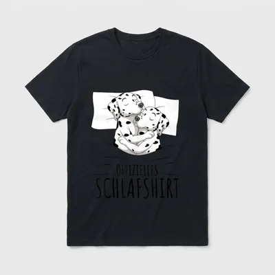 Offizielles Schlafshirt Dalmatiner Hunde T-Shirt – Klassisches T-Shirt in Schwarz