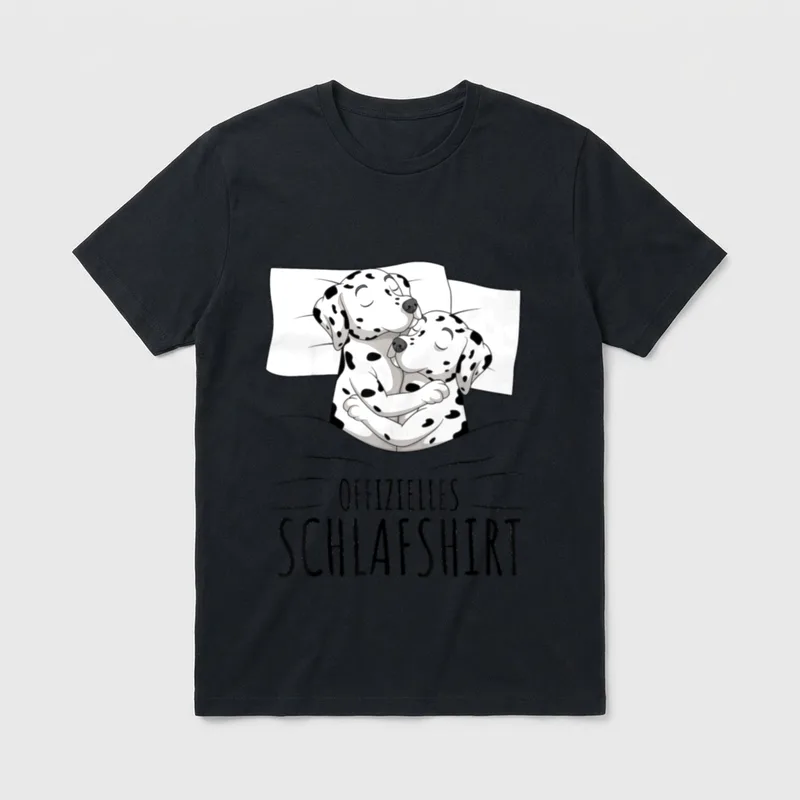 Offizielles Schlafshirt Dalmatiner Hunde T-Shirt – Klassisches T-Shirt in Schwarz