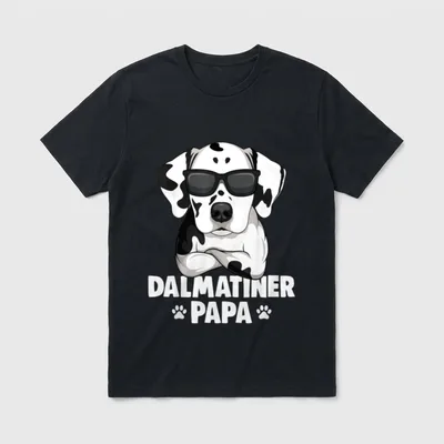 Dalmatiner Papa Hunde Herrchen T-Shirt – Klassisches T-Shirt in Schwarz
