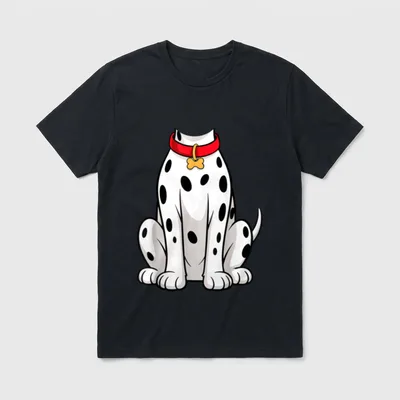 Dalmatinerhemd für Erwachsene Dalmatiner-Kostüm T-Shirt – Klassisches T-Shirt in Schwarz