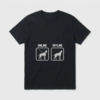 Dalmatiner Offline Hunde Hunderasse T-Shirt – Klassisches T-Shirt in Schwarz