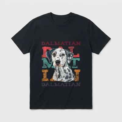 Tiermotiv Dalmatiner T-Shirt – Klassisches T-Shirt in Schwarz