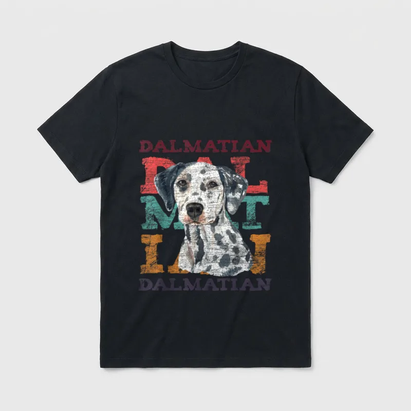 Tiermotiv Dalmatiner T-Shirt – Klassisches T-Shirt in Schwarz