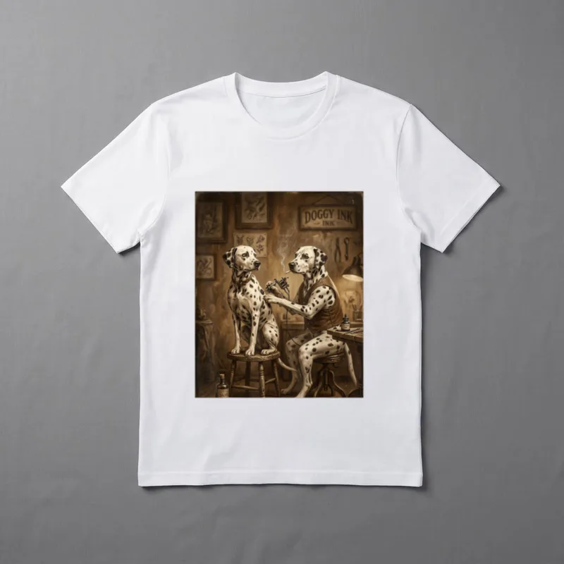 Dalmatiner-Hundetattoo-Künstler T-Shirt – Klassisches T-Shirt in Schwarz