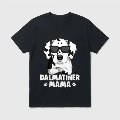 Dalmatiner Mama Hunde Frauchen T-Shirt 0024 – Klassisches T-Shirt in Schwarz