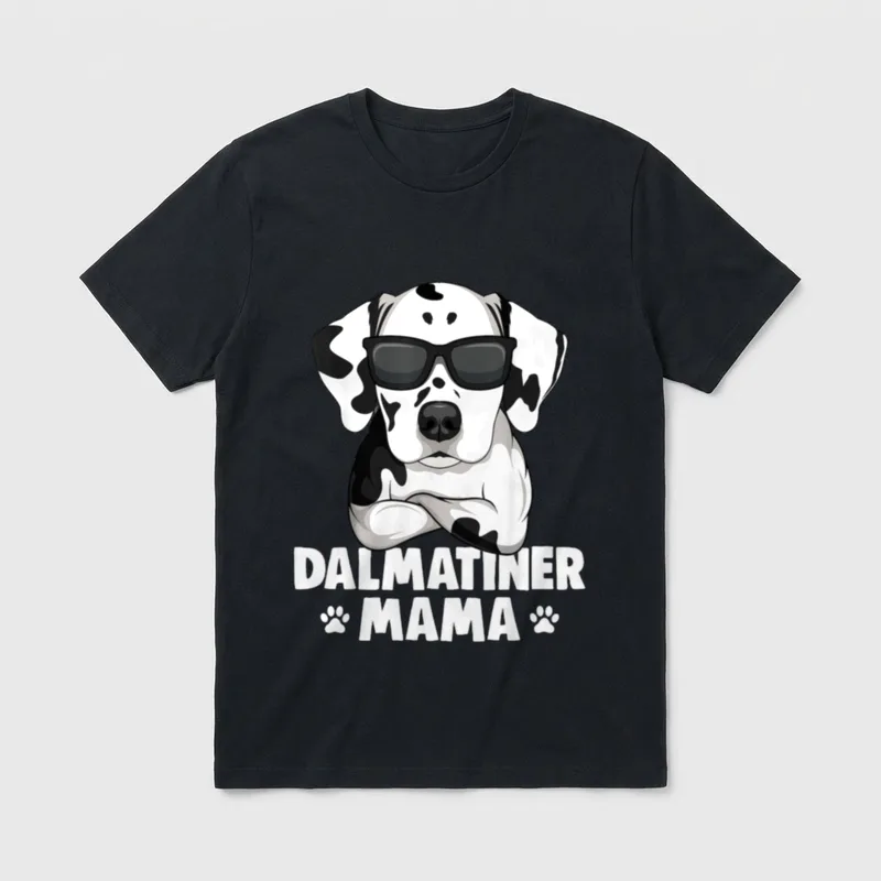 Dalmatiner Mama Hunde Frauchen T-Shirt 0024 – Klassisches T-Shirt in Schwarz