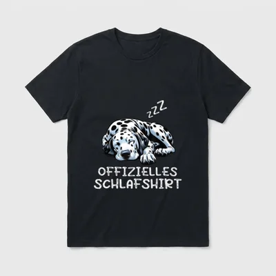 Offizielles Schlafshirt Dalmatiner Hund T-Shirt 0025 – Klassisches T-Shirt in Schwarz