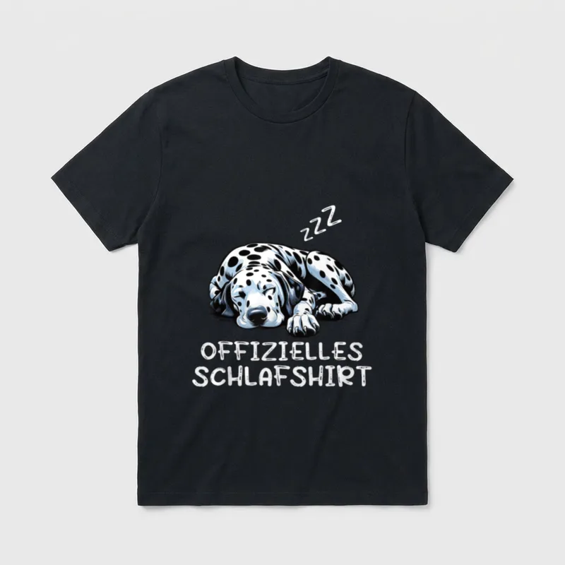 Offizielles Schlafshirt Dalmatiner Hund T-Shirt 0025 – Klassisches T-Shirt in Schwarz