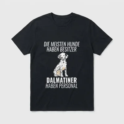 Lustiges Dalmatiner Personal Hundehalter T-Shirt – Klassisches T-Shirt in Schwarz