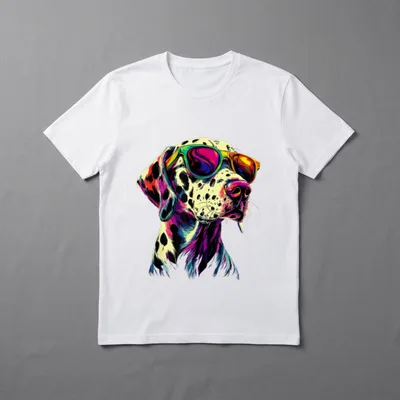 Dalmatiner mit Sonnenbrille Hunde T-Shirt 0032 – Klassisches T-Shirt in Schwarz