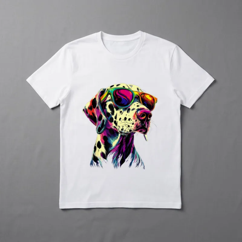 Dalmatiner mit Sonnenbrille Hunde T-Shirt 0032 – Klassisches T-Shirt in Schwarz