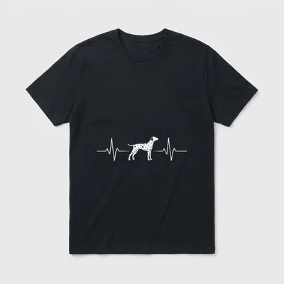 Dalmatiner Herzschlag T-Shirt – Klassisches T-Shirt in Schwarz