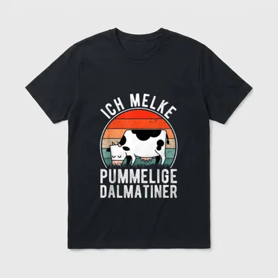 Kuh Rind Kühe melken T-Shirt – Klassisches T-Shirt in Schwarz