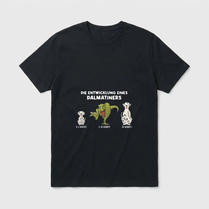 Die Entwicklung Eines Dalmatiners T-Shirt – Klassisches T-Shirt in Schwarz