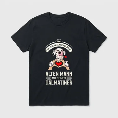 Die Mit Dem Dalmatiner T-Shirt 0039 – Klassisches T-Shirt in Schwarz