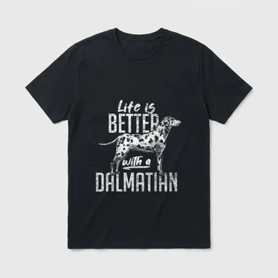Das Leben ist besser Dalmatiner T-Shirt – Klassisches T-Shirt in Schwarz