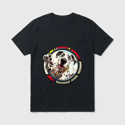 Dalmatiner Besitzer Künstler Cartoon T-Shirt – Klassisches T-Shirt in Schwarz