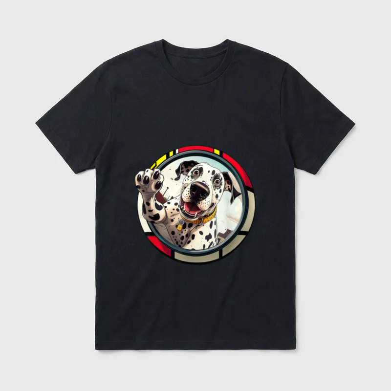 Dalmatiner Besitzer Künstler Cartoon T-Shirt – Klassisches T-Shirt in Schwarz