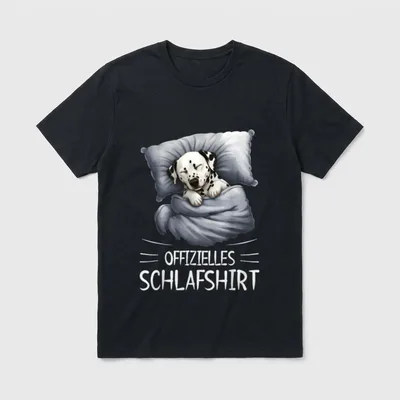 Offizielles Schlafshirt Dalmatiner Hund T-Shirt 0047 – Klassisches T-Shirt in Schwarz