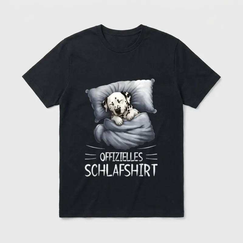 Offizielles Schlafshirt Dalmatiner Hund T-Shirt 0047 – Klassisches T-Shirt in Schwarz