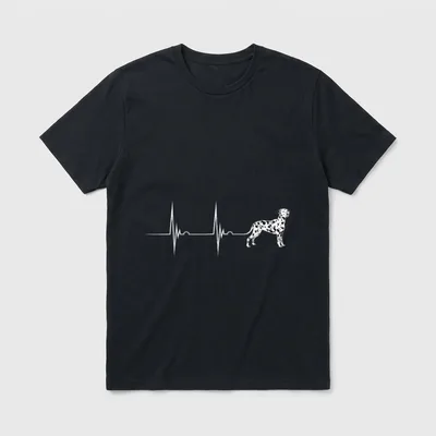 Dalmatiner Herzschlag EKG Puls T-Shirt – Klassisches T-Shirt in Schwarz