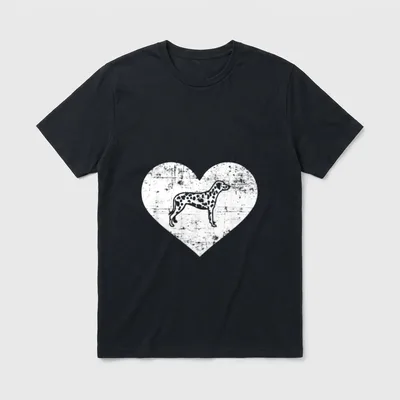 Dalmatiner Herz T-Shirt 0056 – Klassisches T-Shirt in Schwarz
