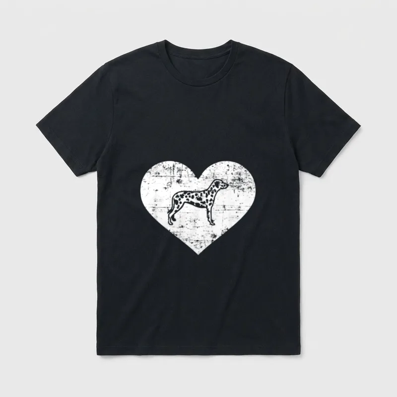 Dalmatiner Herz T-Shirt 0056 – Klassisches T-Shirt in Schwarz