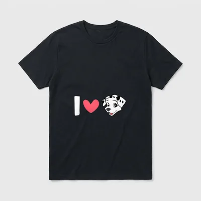 Dalmatiner I Love Dalmatiner T-Shirt – Klassisches T-Shirt in Schwarz