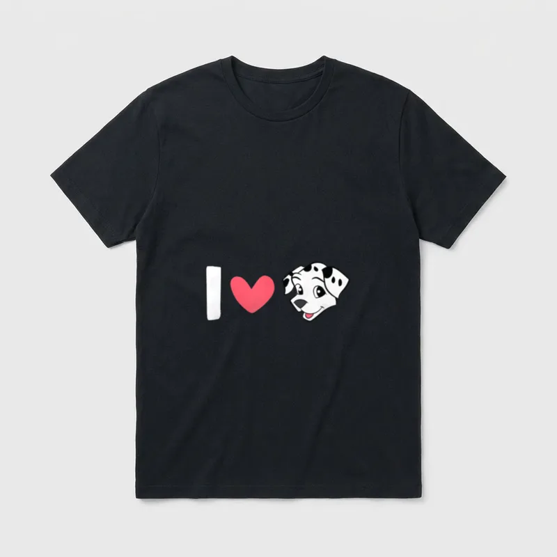 Dalmatiner I Love Dalmatiner T-Shirt – Klassisches T-Shirt in Schwarz