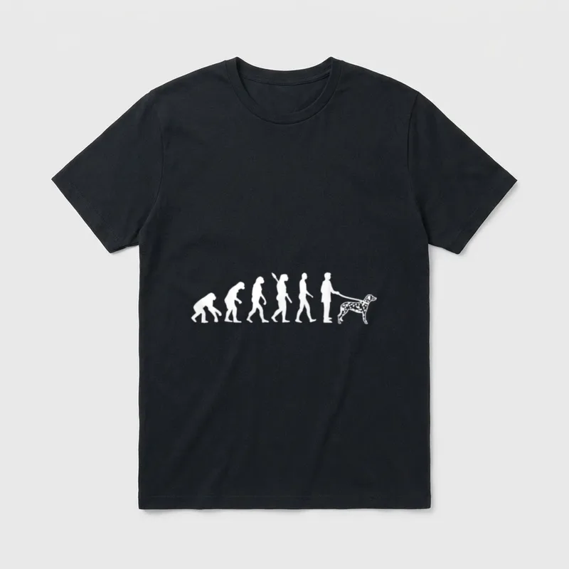 Evolution Dalmatiner T-Shirt – Klassisches T-Shirt in Schwarz
