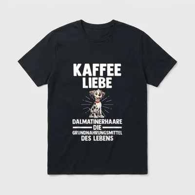 Kaffee Hund Dalmatiner T-Shirt – Klassisches T-Shirt in Schwarz