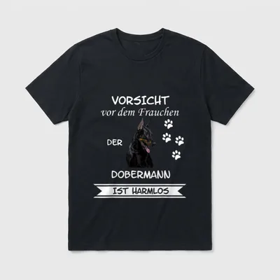 Dobermann T-Shirt Damen – Klassisches T-Shirt in Schwarz