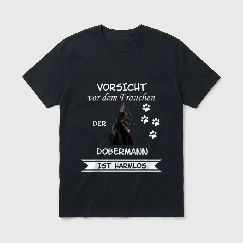 Dobermann T-Shirt Damen – Klassisches T-Shirt in Schwarz