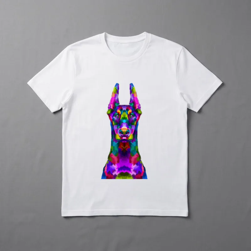 Dobie Dobermann Pop Art T-Shirt – Klassisches T-Shirt in Schwarz