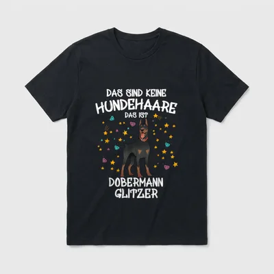 Dobermann Glitzer Hundehalter Dobi T-Shirt – Klassisches T-Shirt in Schwarz