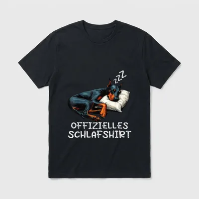 Offizielles Schlafshirt Dobermann Hund T-Shirt – Klassisches T-Shirt in Schwarz