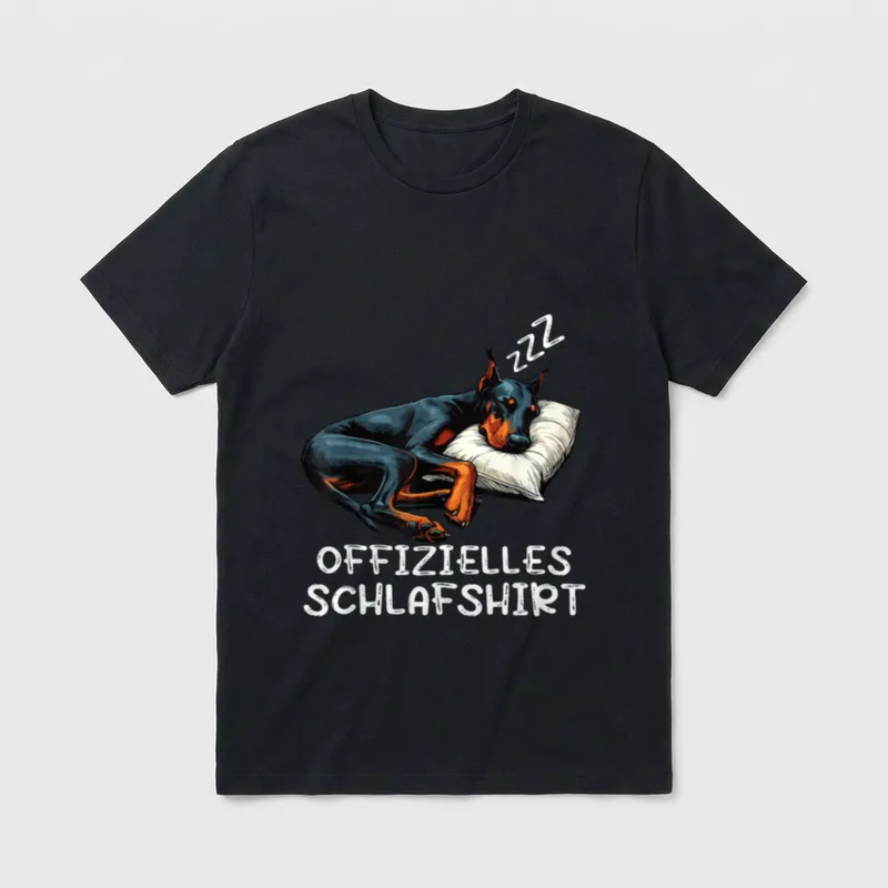 Offizielles Schlafshirt Dobermann Hund T-Shirt – Klassisches T-Shirt in Schwarz