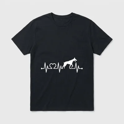 EKG Herzschlag Dobie Dobermann T-Shirt – Klassisches T-Shirt in Schwarz