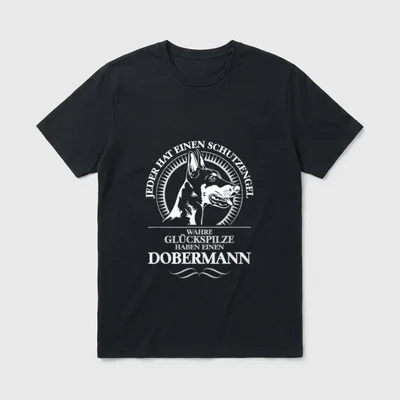 Dobermann Schutzengel Hund Hunde T-Shirt – Klassisches T-Shirt in Schwarz