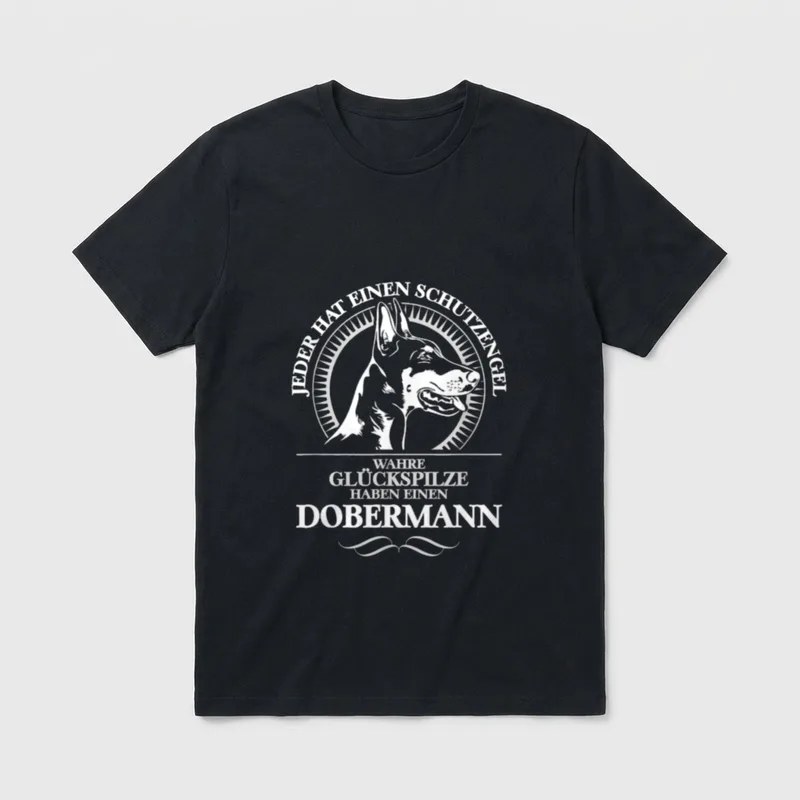Dobermann Schutzengel Hund Hunde T-Shirt – Klassisches T-Shirt in Schwarz