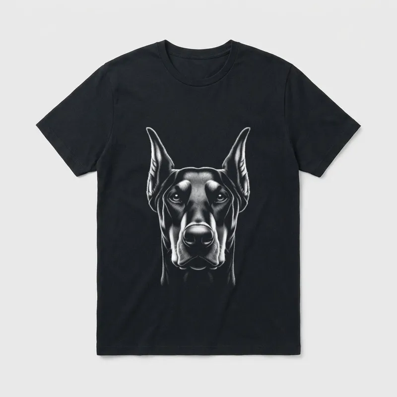 Stolzer Dobermann Kopf T-Shirt – Klassisches T-Shirt in Schwarz
