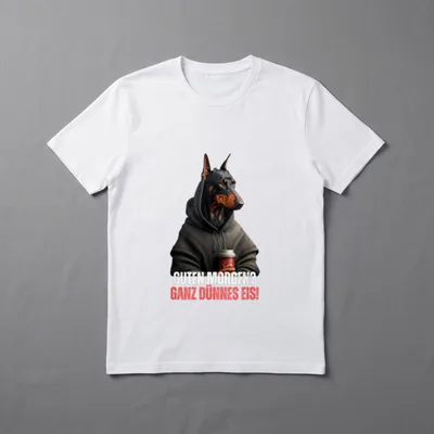 Guten Morgen ganz dünnes Dobermann T-Shirt – Klassisches T-Shirt in Schwarz